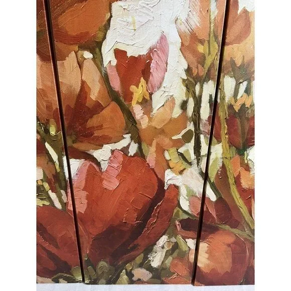 Wall Art Red Poppy Traditional Print on Canvas- 3 Panels 30” x 30” - Picture 4 of 6